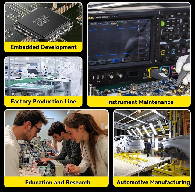 Alt view image 5 of 6 - RIGOL DHO814 Portable Digital Oscilloscope, 100MHz, 4CH, 12-Bit Resolution, 12-bit high resolution, ultra-low noise floor, 7" touch screen, Type-C power, compact portable design for lab & field
