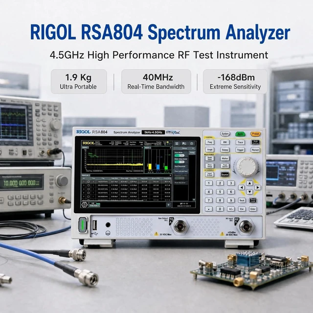 Alt view image 5 of 7 - RIGOL Real-Time Spectrum Analyzer,4.5GHz Portable RF Signal Analyzer for Wireless Frequency Characterization | 40MHz RTSA, EMI Pre-compliance, 1.9kg Ultra-Portable Tester, USB-C PD, 7-in-1