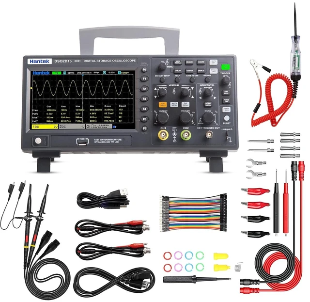 Main image of Hantek DSO2D15 Digital Storage Oscilloscope 150MHz 1GSa/s 8M,2 Channel,2CH+1CH with Signal Source