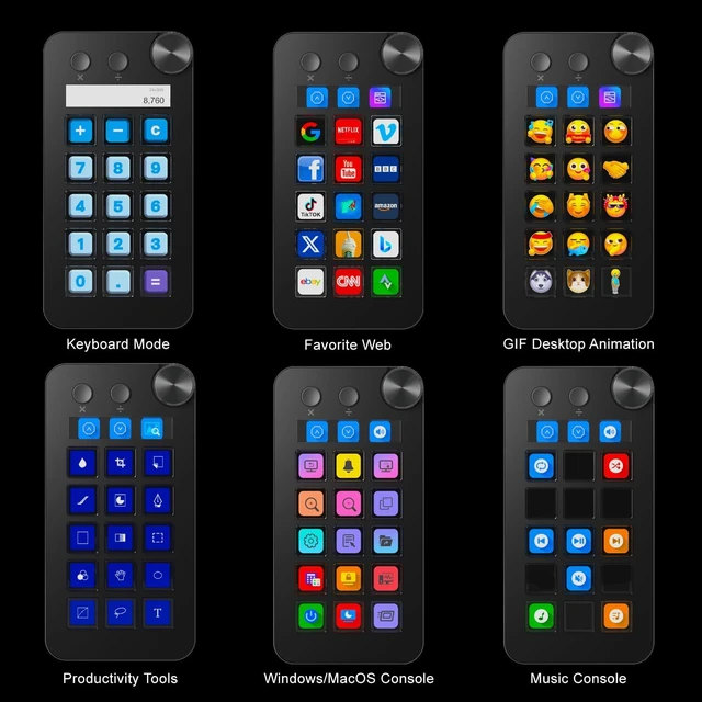 Alt view image 3 of 7 - Stream Controller Deck with 18 Customizable Macro Keys to Trigger Actions in OBS Twitch YouTube for Content Creators Stream Dock Compatible with PC & Mac N1 Black Macro Keypad
