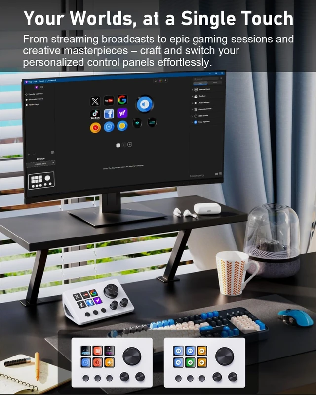 Alt view image 6 of 6 - Stream Controller Deck with12 Customizable Macro Keypad to Trigger Actions in OBS Twitch YouTube for Content Creators Stream Dock Compatible with PC & Mac N3 Macro Keypad