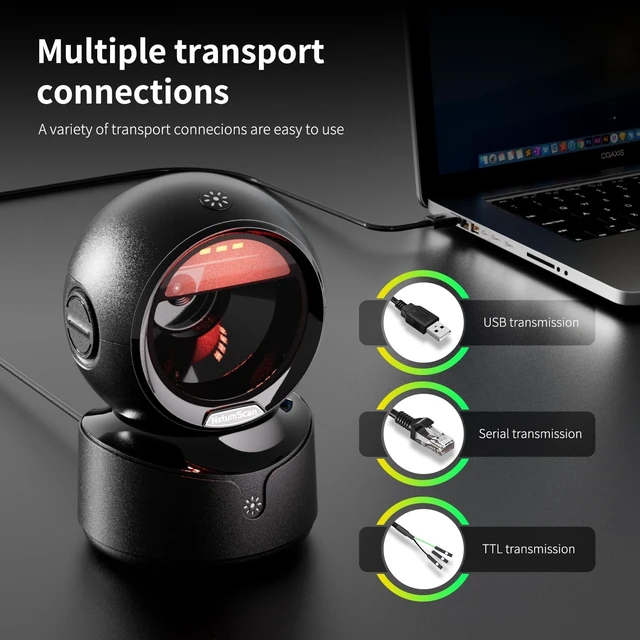 Alt view image 6 of 7 - Wireless QR Code Scanner, Bluetooth Barcode Reader, Bluetooth, 2.4G wireless and USB modes with desktop hands-free scanning for 1D, 2D and QR codes in retail and warehouse