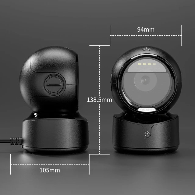 Alt view image 2 of 7 - Wireless QR Code Scanner, Bluetooth Barcode Reader, Bluetooth, 2.4G wireless and USB modes with desktop hands-free scanning for 1D, 2D and QR codes in retail and warehouse