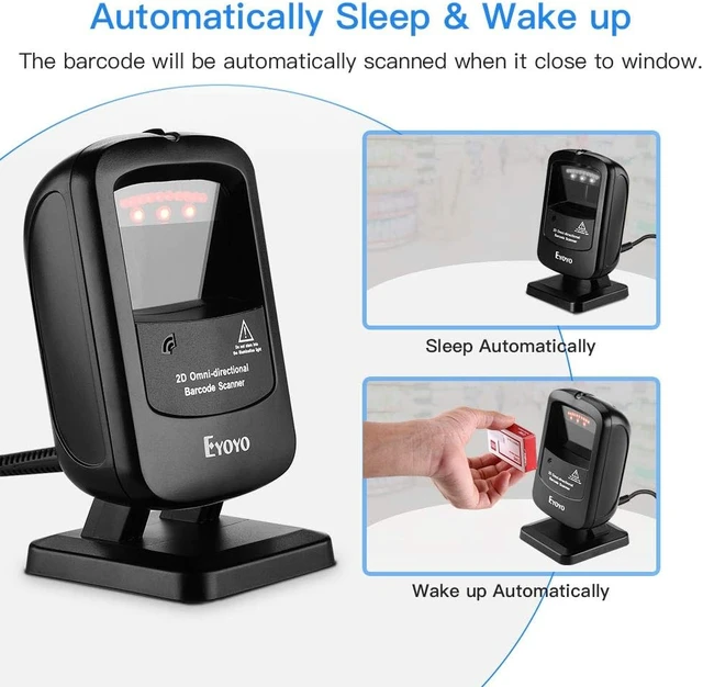 Alt view image 7 of 7 - Omnidirectional Hands-Free 1D 2D Desktop USB Wired Barcode Scanner, Automatic Image Sensing, Capture Barcodes from Mobile Phone Screen, QR Bar Codes Reader for Supermarket Library Retail Store