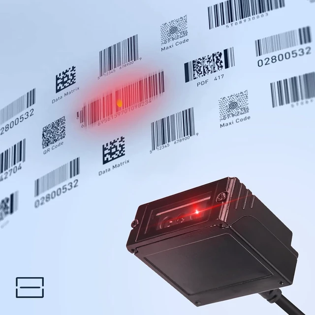 Alt view image 6 of 6 - Fixed Mount Barcode Scanner, Embedded 1D/2D Scan Engine, USB Only, Hands-free auto scanning, manual trigger mode, compact rugged metal housing, USB-only, for express sorting and assembly lines