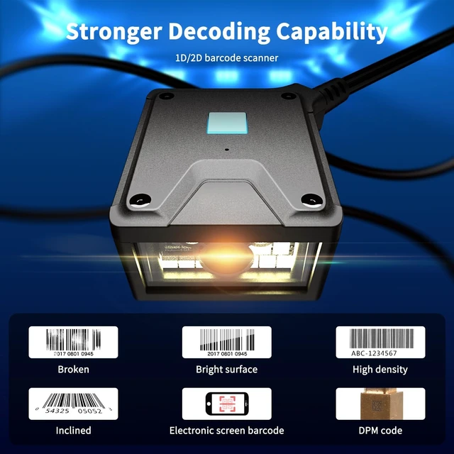 Alt view image 6 of 7 - Fixed Mount Barcode Scanner Industrial embedded scan engine for fixed mount, self-service terminals, kiosks, factory lines and automatic QR scanning