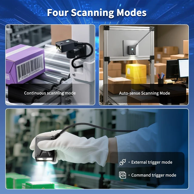 Alt view image 2 of 7 - 2D Fixed Mount Barcode Scanner Module RS232 DB9, Embedded QR Code Data Matrix Reader, Auto Induction Scan Engine for Kiosk, ATM, Vending Machine, Self-Service Terminal