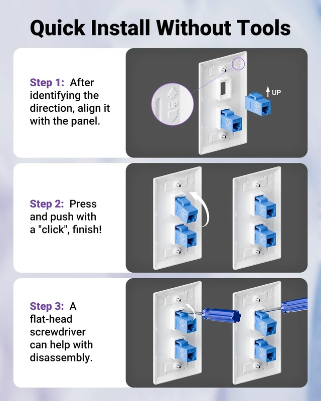 Alt view image 6 of 7 - UL Listed CAT6 Keystone Coupler PoE, Black, 25-Pack
UL Listed |10Gbps High Speed | PoE Support|Female to Female | CAT6/CAT5E/CAT5|Ethernet Cable Extender