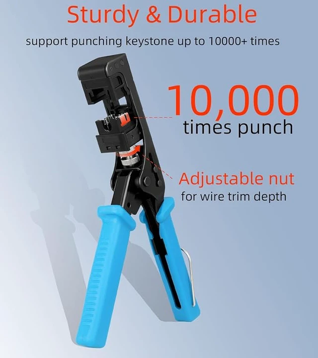 Alt view image 2 of 6 - Speed Keystone Jack Tool for 90 Degree RJ45 Keystone, Ethernet Keystone Punch Down Tool for Time-saver and Effort-saver, Cat 6 Punch Down Tool Finger-hurt-free (Only for Rapink Keystone)