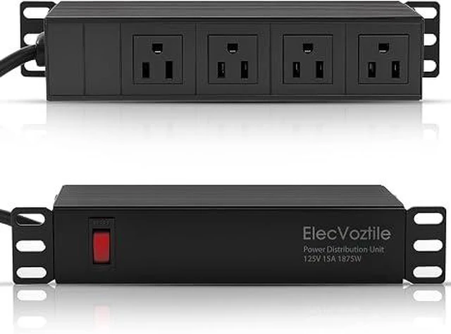 Main image of 10 inch Rack PDU, 4 Rear Outlets, 15A, 125V, 1875W
15A Overload Switch, 1U RackMount, 6ft Power Cable
