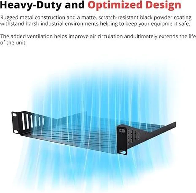 Alt view image 6 of 6 - 2PCS 1U Rack Mount Shelf for 10 inch Server Rack, 7.87" Depth Vented Cantilever Tray for Network Rack and DeskPi RackMate T1/T0 Server Cabinet