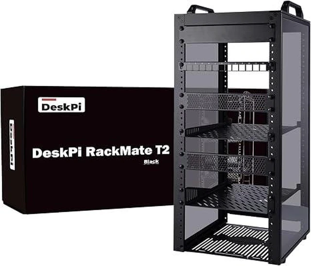 Main image of 12U Network Rack, 10 inch Mini Server Rack for Network, Servers, Audio, and Video Equipment, DeskPi RackMate T2 Rackmount, 10.23 inch Depth