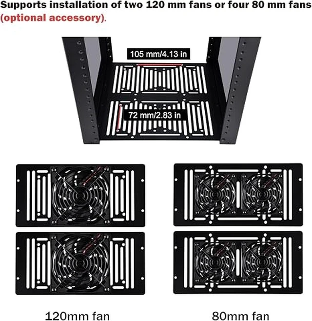 Alt view image 5 of 7 - 12U Network Rack, 10 inch Mini Server Rack for Network, Servers, Audio, and Video Equipment, DeskPi RackMate T2 Rackmount, 10.23 inch Depth