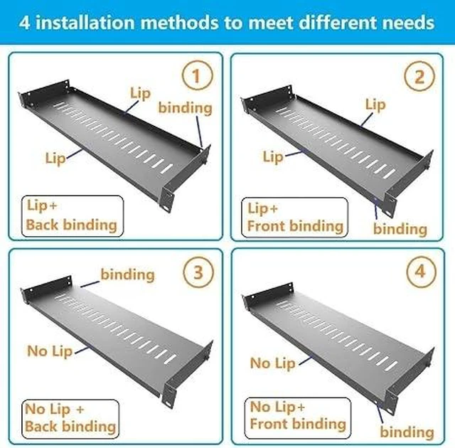 Alt view image 4 of 7 - 1U Server Rack Shelf, 6" Depth for 19 inch Network Racks
Disassembled Vented Cantilever Rack Mount Network Shelf for IT AV Sound Server Cabinets