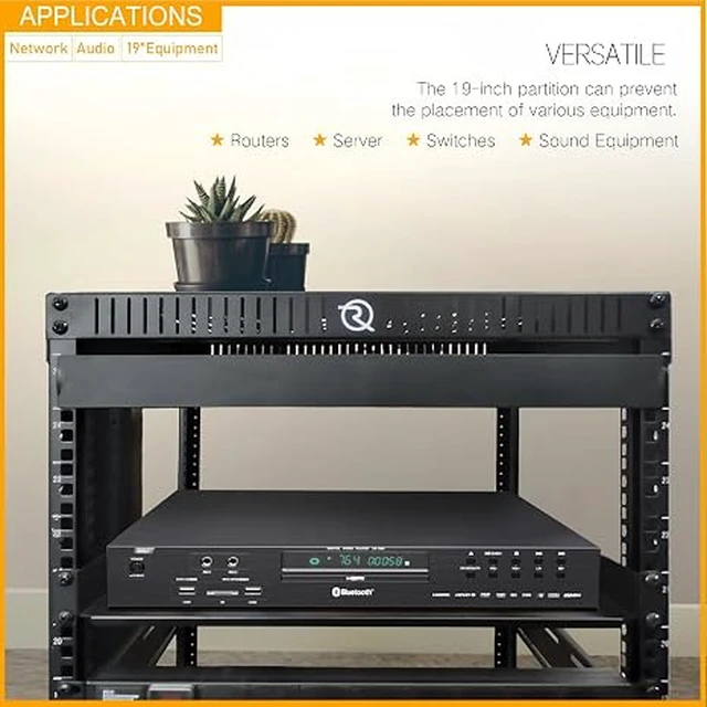 Alt view image 5 of 5 - 2 Pieces 1U Rack Shelves 19 Tray Cabinet Mount Vented Cantilevers for Network Equipment Shelf Mounting, 14 Inches 35CM Depth, Black 2PCS