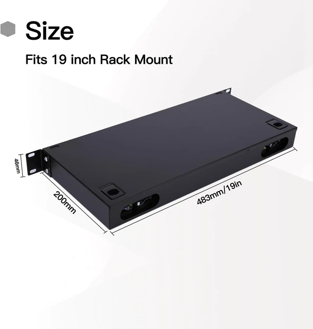 Alt view image 5 of 7 - 24 Port SC Rack Mount Enclosure Box + Splice Trays Fiber Cables Spool SingleMode SC-UPC Kit (Include 1M 24Strand Pigtail+24 Core LGX Loaded Patch Panel - Fits 19" Racks Cabinet