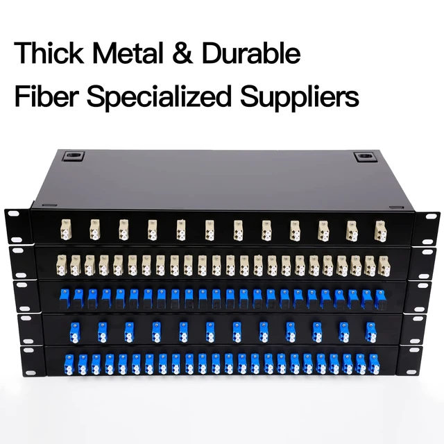 Alt view image 5 of 7 - 24 Duplex 48 Port LC-OS1 Rack Mount Enclosure Box Fiber SingleMode LC-UPC Kit Fits 19" Racks Cabinet (Include 2Pcs Splice Trays 48 Strand Pigtail 1M Cables Spool+24 Core LGX Loaded Patch Panel