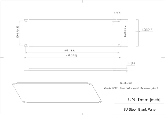 Alt view image 2 of 2 - 2 Pack of 3U Metal Solid Blank Panel - Server Rack Filler Panel