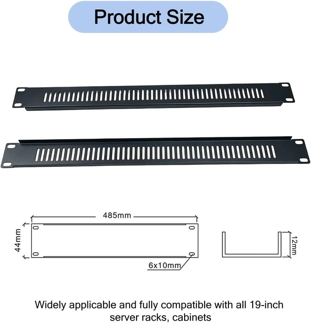 Alt view image 2 of 5 - 5 Pack 1U Blank Panel-Metal Rack Mount Filler Panel,Well Ventilated Suitable for 19in Server Rack Cabinet or Enclosure (1U Venting Panel)