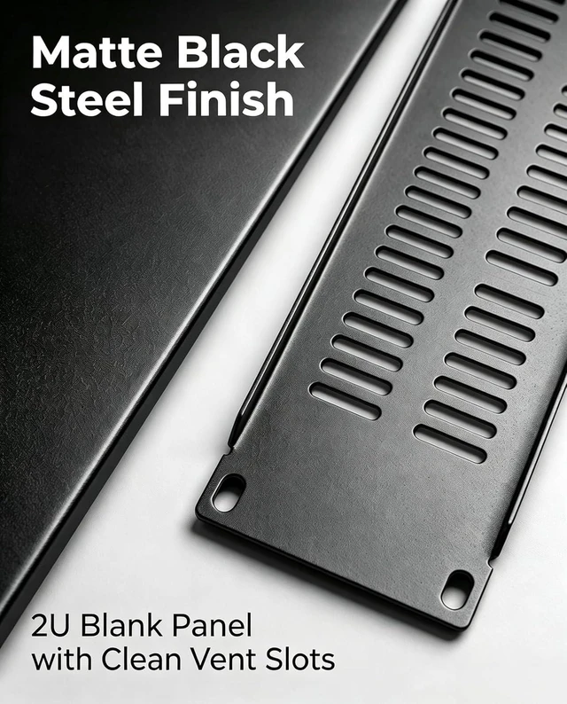 Alt view image 2 of 5 - 5 Pack 2U Blank Panel - Metal Rack Mount Filler Panel Suitable for 19in Server Rack Cabinet or Enclosure (2U Venting Panel)