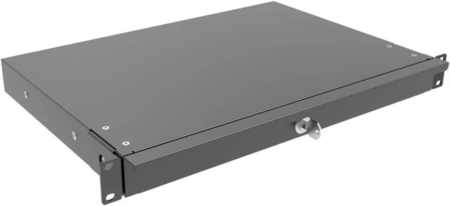 Alt view image 3 of 5 - 1U Server Cabinet Case 19" Rack Mount Lockable Drawer with Key, Rack Mount Drawer for 19in Network Equipment, Server Rack or Cabinet, 12.6 Inch Depth (1U)