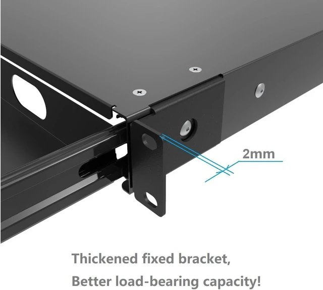 Alt view image 5 of 5 - 1U Server Cabinet Case 19" Rack Mount Lockable Drawer with Key, Rack Mount Drawer for 19in Network Equipment, Server Rack or Cabinet, 12.6 Inch Depth (1U)