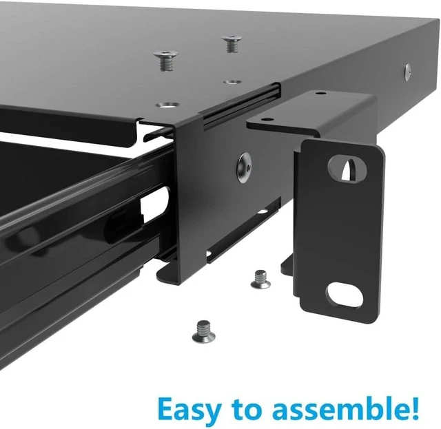 Alt view image 2 of 5 - 1U Server Cabinet Case 19" Rack Mount Lockable Drawer with Key, Rack Mount Drawer for 19in Network Equipment, Server Rack or Cabinet, 12.6 Inch Depth (1U)