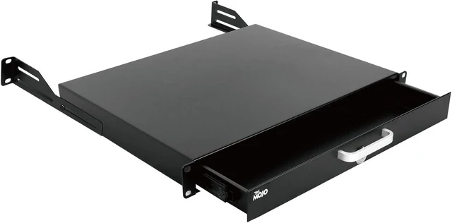 Main image of 1U Rack Drawer,Rack Mount Drawer for 19in Network Equipment/Server/AV Rack or Cabinet Enclosure,Sliding and Lockable Server Rack Drawer - Load-Bearing 44lb (20kg),with Cable Management Holes