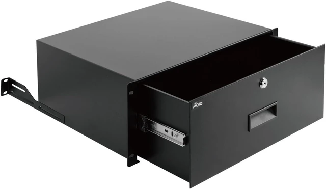 Main image of 4U Rack Drawer,Rack Mount Drawer for 19in Network Equipment/Server/AV Rack or Cabinet Enclosure,Sliding and Lockable Server Rack Drawer - Load-Bearing 44lb (20kg),with Cable Management Holes
