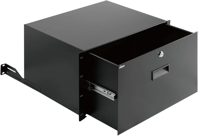 Main image of 6U Rack Drawer,Rack Mount Drawer for 19in Network Equipment/Server/AV Rack or Cabinet Enclosure,Sliding and Lockable Server Rack Drawer - Load-Bearing 44lb (20kg),with Cable Management Holes