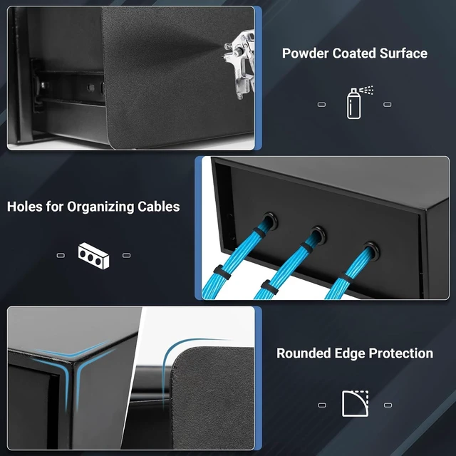 Alt view image 7 of 7 - 4U Rack Drawer, Server Rack Mount Drawer w/Combination Lock Foam Pad & Smooth Rails, Powder Coated, Fit for Most 19" Server/ AV/ DJ/ Network Equipment Racks, Enclosures and Cabinets