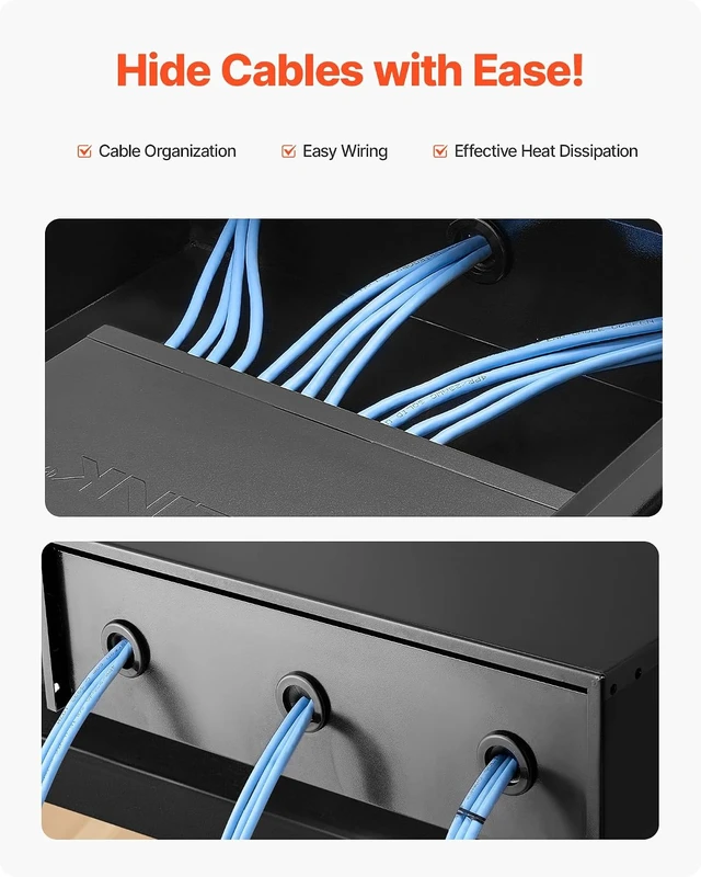 Alt view image 3 of 7 - 3U Rack Drawer, Lockable Server Cabinet Case, 13.8'' Depth Server Rack Mount Drawer, for 19'' Network Equipment/DJ/AV Rack or Cabinet Enclosure, 50 lbs Max Load, with Cable Management Holes