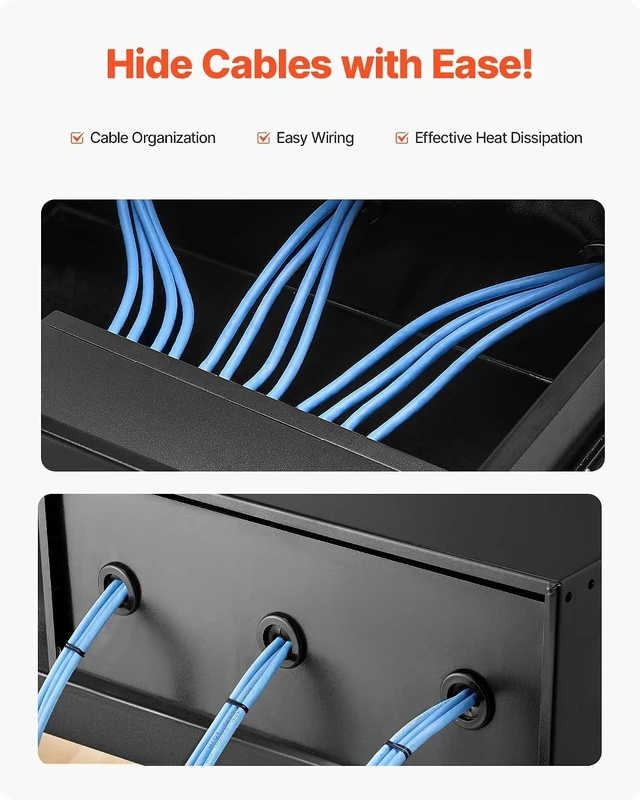 Alt view image 2 of 7 - 4U Rack Drawer, Lockable Server Cabinet Case, 13.8'' Depth Server Rack Mount Drawer, for 19'' Network Equipment/DJ/AV Rack or Cabinet Enclosure, 50 lbs Max Load, with Cable Management Holes
