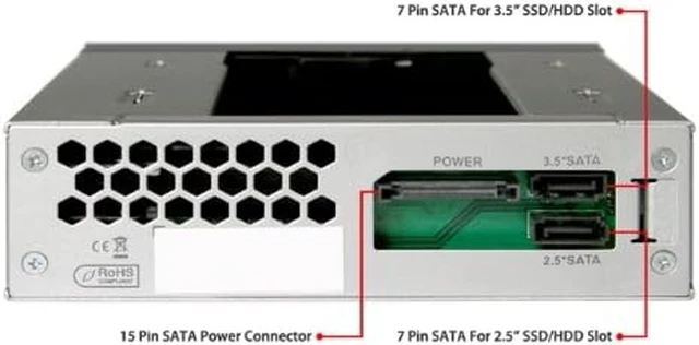 Alt view image 3 of 5 - ICY DOCK 2 Bay 2.5" & 3.5" SATA HDD/SSD Hot Swap Mobile / Caddy / Docking for External 5.25" Bay | DuoSwap MB971SP-B