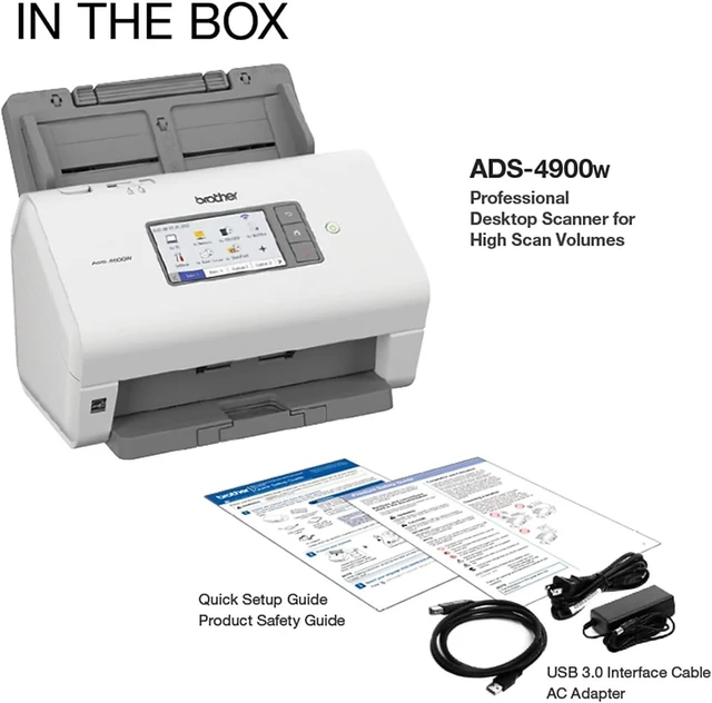 Alt view image 2 of 6 - Brother ADS-4900W Professional Desktop Scanner with Fast Scan Speeds, Duplex, Wireless, and Large Touchscreen