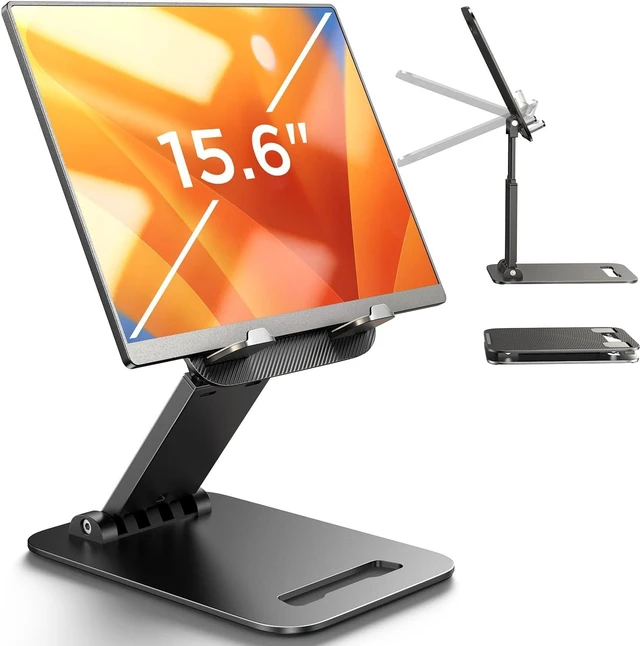 Main image of iPad Stand Tablet Holder for Desk, Kindle Accessories Stand for Apple, iPhone Duo iPad Accessories, Fold Portable Monitor Stand, Phone Stand Desk Accessories Offices Essentials