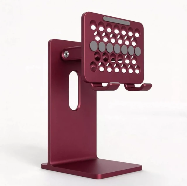 Main image of Adjustable Cell Phone Stand,Aluminum Alloy Cellphone Holder Stand, Cell Phone Charger Stand for iPhone,soporte para Tablet,Compatible with Tablets and Smartphones up to 12.9 inches - Red