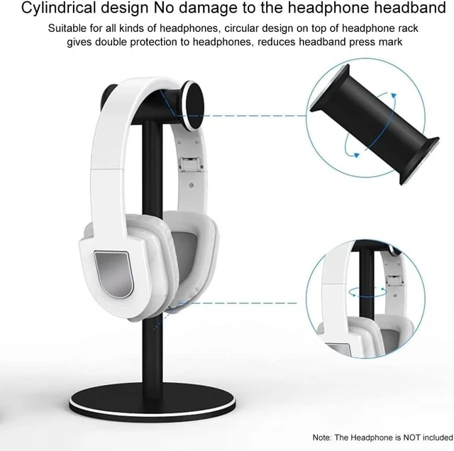 Alt view image 3 of 7 - Headset Stand Metal Headphone Holder for AirPods Max, Bose, Beats, Sony etc (Black)