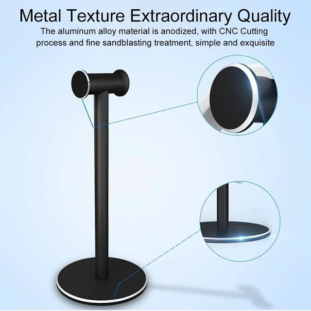 Alt view image 4 of 7 - Headset Stand Metal Headphone Holder for AirPods Max, Bose, Beats, Sony etc (Black)