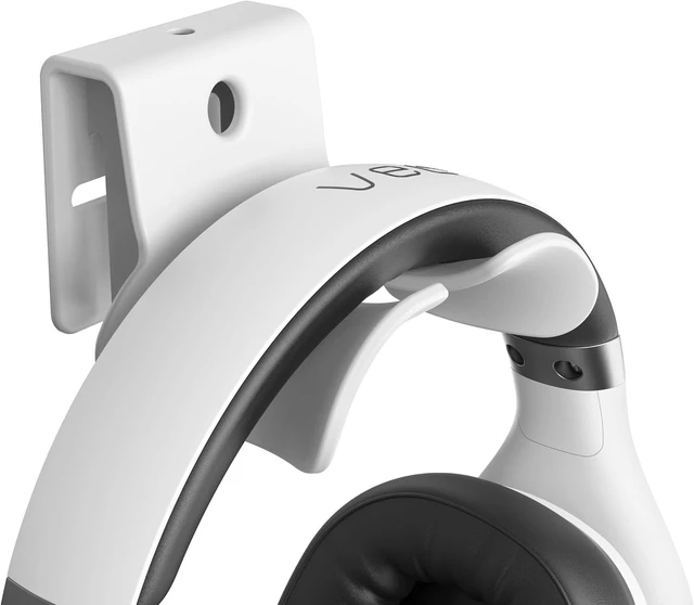 Alt view image 3 of 6 - Headset Wall Mount, Under Desk Headphone Hanger, Controller Holder, Gamepad Controller Holder, Adhesive/Screws, Universal Hanger Hook (White)