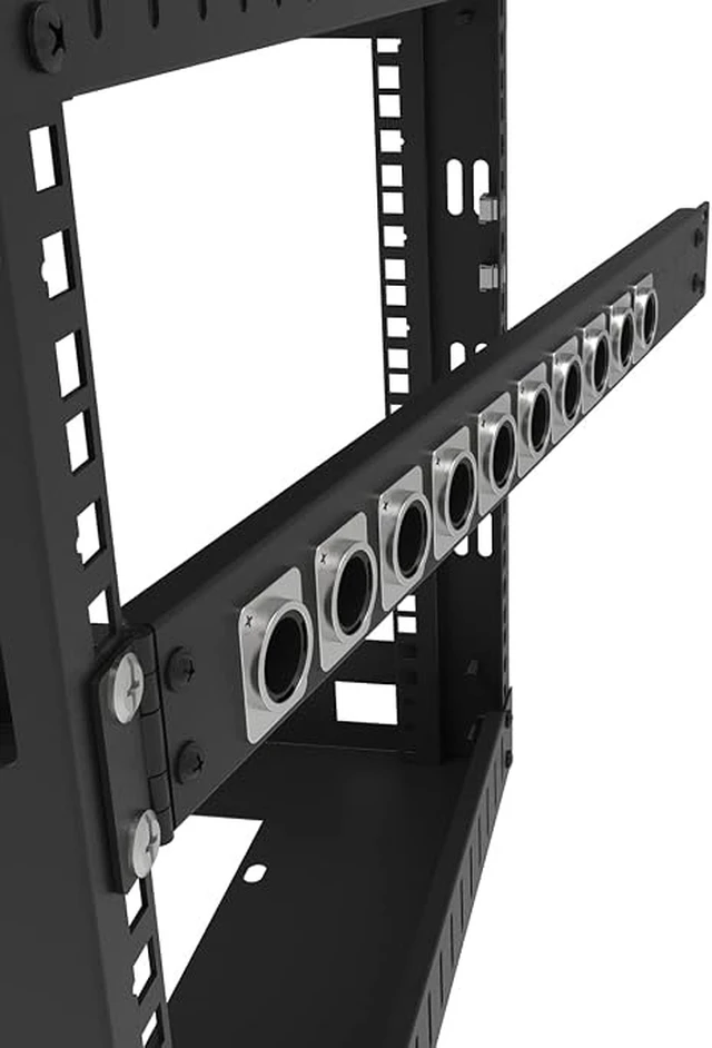 Alt view image 5 of 7 - 1U XLR HDMI 12 Port/Way/Hole Hinged Rack Mount Patch Panel
D-Type Connectors Punch-Out Audio Panel with Hinged Side for 19 inches Audio Enclosure, Server Computer Equipment