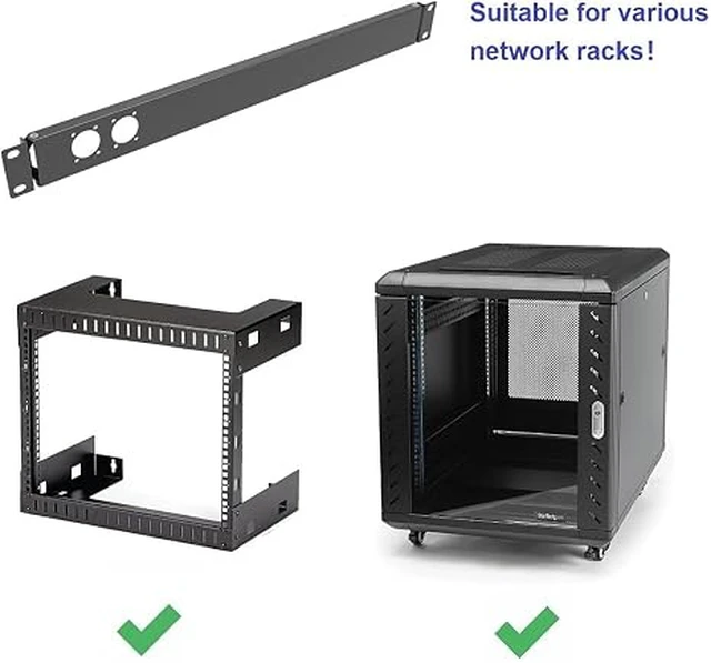Alt view image 5 of 5 - 1U Hinged 2D XLR HDMI Audio Rack Mount Panel
Metal 2 D-Series Punched HDMI Rack Mount Connectors Rack Panel for 19" Enclosure Server Computer Equipment Studio (2D)
