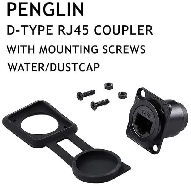 Alt view image 2 of 7 - 2PCS RJ45 Panel Mount Coupler, D-Type RJ45 Female Connector
Super Fast 10GB/S,Compatible CAT6/CAT5E/CAT5,Durable Zinc Alloy Housing,Suitable For Household & Industrial Scenarios