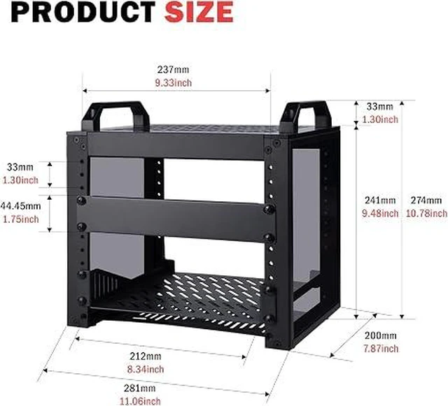 Alt view image 4 of 7 - 4U Server Rack, 10 inch Mini Network Rack for Network, Servers, Audio, and Video Equipment, DeskPi RackMate T0 Rackmount, 7.87 inch Depth