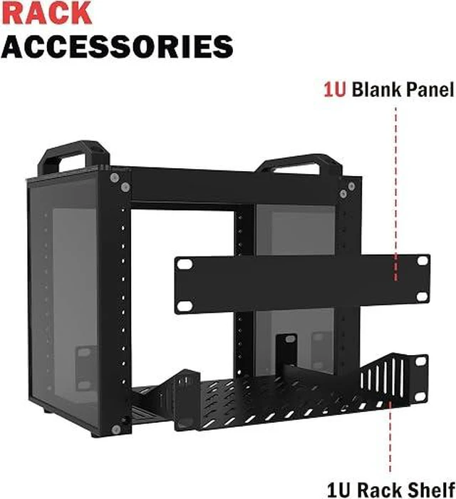 Alt view image 2 of 7 - 4U Server Rack, 10 inch Mini Network Rack for Network, Servers, Audio, and Video Equipment, DeskPi RackMate T0 Rackmount, 7.87 inch Depth