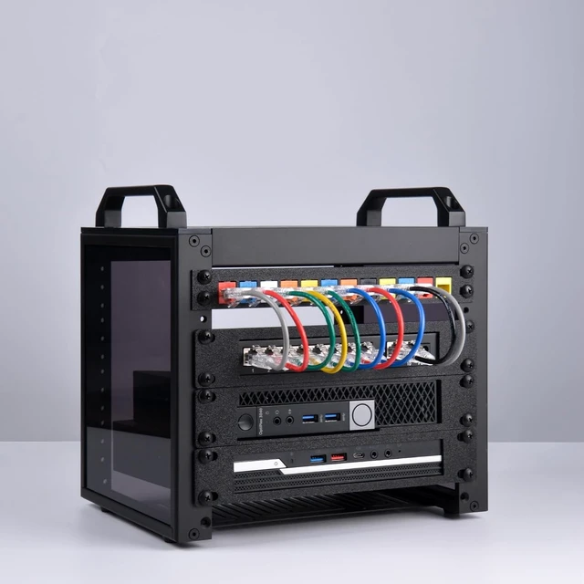 Alt view image 7 of 7 - 4U Server Rack, 10 inch Mini Network Rack for Network, Servers, Audio, and Video Equipment, DeskPi RackMate T0 Rackmount, 7.87 inch Depth