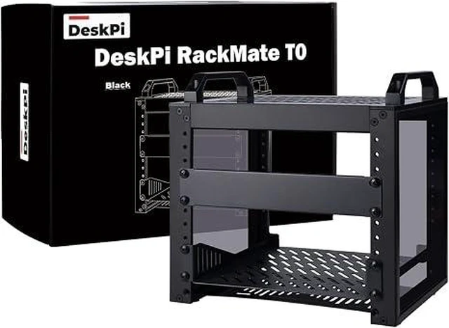 Main image of 4U Server Rack, 10 inch Mini Network Rack for Network, Servers, Audio, and Video Equipment, DeskPi RackMate T0 Rackmount, 7.87 inch Depth