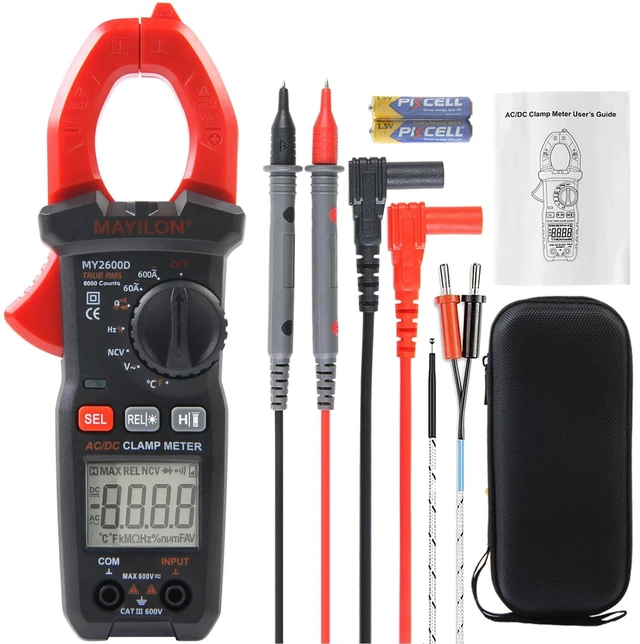 Main image of Digital Clamp Meter, Multimeter 6000Counts Volt Meter Auto-ranging Measures AC/DC Amp Clamp, NCV Non Contact Check Function