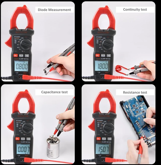 Alt view image 3 of 7 - Digital Clamp Meter, Multimeter 6000Counts Volt Meter Auto-ranging Measures AC/DC Amp Clamp, NCV Non Contact Check Function