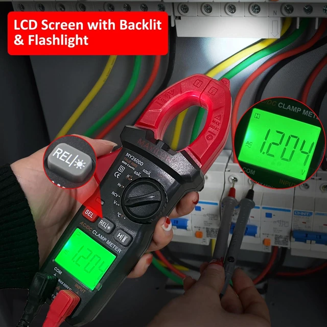 Alt view image 6 of 7 - Digital Clamp Meter, Multimeter 6000Counts Volt Meter Auto-ranging Measures AC/DC Amp Clamp, NCV Non Contact Check Function